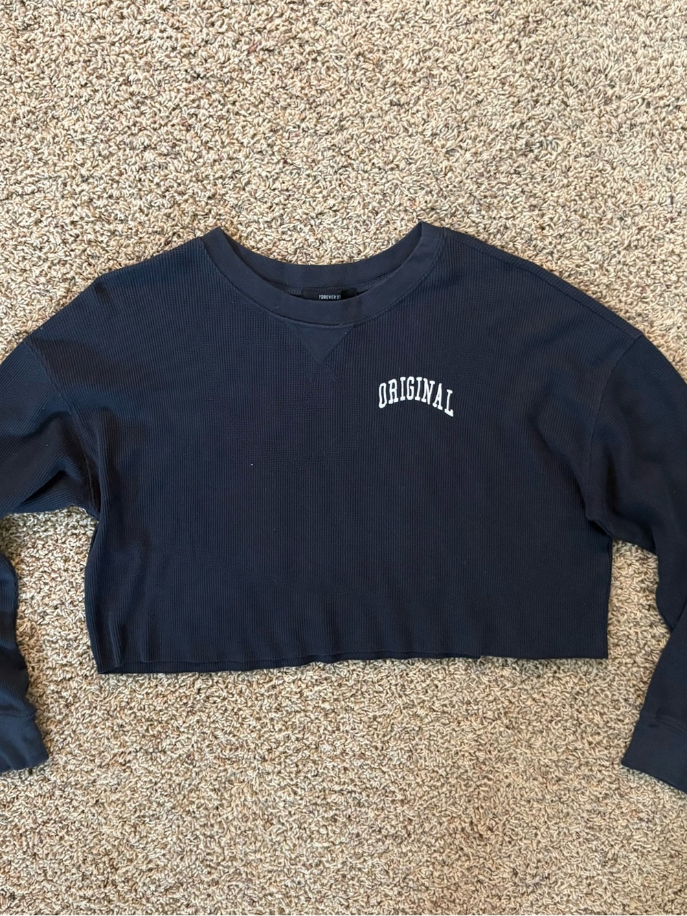 Forever 21 Navy Cropped Shirt
